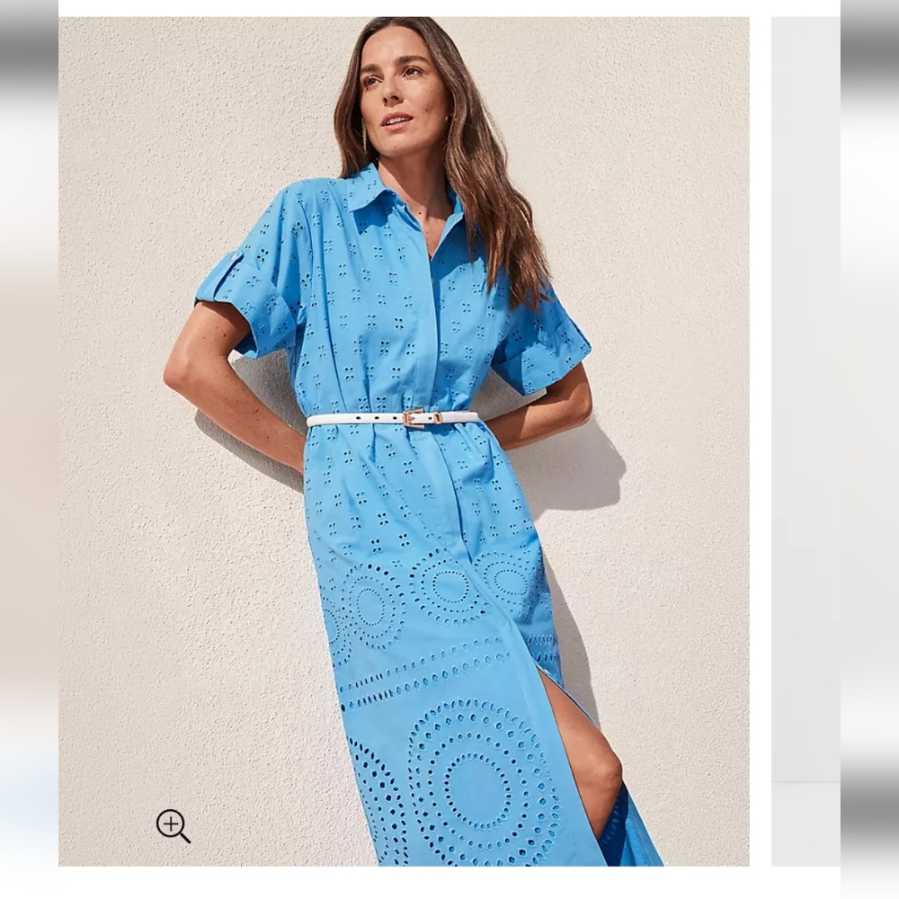 NWOT! Eyelet collared Midi Dress-💙 worn once